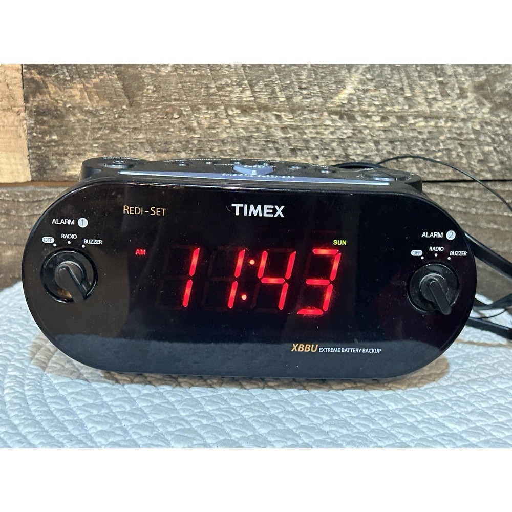 Timex XBBU T715 Redi-Set Dual Alarm Clock Radio Am/Fm Large Digital Display